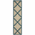 2' X 8' Blue and Gray Geometric Stain Resistant Indoor Outdoor Area Rug