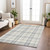 8' X 10' Silver And Gray Plaid Washable Indoor Outdoor Area Rug