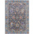 10' X 14' Gray And Denim Blue Floral Washable Indoor Outdoor Area Rug