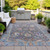 10' X 14' Gray And Denim Blue Floral Washable Indoor Outdoor Area Rug