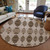 8' Brown And Chocolate Round Moroccan Washable Indoor Outdoor Area Rug