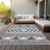 9' X 12' Gray Charcoal And Silver Southwestern Washable Indoor Outdoor Area Rug - Gray, Charcoal, Silver