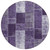 8' Purple Eggplant And Lavender Round Patchwork Washable Indoor Outdoor Area Rug