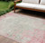 9' X 12' Pink And Ivory Abstract Washable Indoor Outdoor Area Rug Transitional Style - Pink, Ivory Color