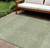 10' X 14' Green And Ivory Chevron Washable Indoor Outdoor Area Rug - 880016436440