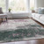 9' X 12' Blush And Emerald Geometric Washable Indoor Outdoor Area Rug