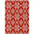 9' X 12' Red And Ivory Trellis Washable Indoor Outdoor Area Rug