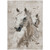 8' X 10' Ivory And Gray Horse Washable Indoor Outdoor Area Rug