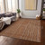 9' X 12' Brown Copper And Gray Striped Washable Indoor Outdoor Area Rug
