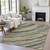 8' X 10' Artichoke Green Brown And Ivory Abstract Washable Indoor Outdoor Area Rug