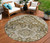 8' Brown Beige And Taupe Round Oriental Washable Indoor Outdoor Area Rug