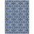 9' X 12' Navy Blue And Ivory Geometric Washable Indoor Outdoor Area Rug Transitional Style - Navy Blue, Ivory Color
