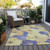 10' X 14' Wheat And Purple Floral Washable Indoor Outdoor Area Rug