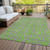 8' X 10' Lime Green And Purple Geometric Washable Indoor Outdoor Area Rug