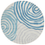 8' Teal Blue Ivory And Silver Round Abstract Washable Indoor Outdoor Area Rug