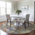 8' Gold Blue And Brown Round Floral Washable Indoor Outdoor Area Rug