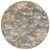 8' Gold Blue And Brown Round Floral Washable Indoor Outdoor Area Rug
