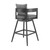 39" Dark Gray Metal Swivel Low back Outdoor Bar Height chair with Footrest