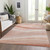 9' X 12' Salmon And Pink Abstract Washable Indoor Outdoor Area Rug