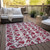 10' X 14' Burgundy And Ivory Abstract Washable Indoor Outdoor Area Rug - Burgundy, Ivory
