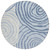 8' Sky Blue Denim Blue And Ivory Round Abstract Washable Indoor Outdoor Area Rug Transitional Style - Sky Blue, Denim Blue, Ivory Color