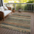 10' X 14' Fern Green And Rust Aztec Washable Indoor Outdoor Area Rug
