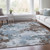 8' X 10' Sky Blue And Brown Abstract Washable Indoor Outdoor Area Rug
