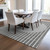 10' X 14' Gray And Ivory Striped Washable Indoor Outdoor Area Rug