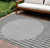 10' X 14' Gray And Ivory Striped Washable Indoor Outdoor Area Rug