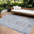 9' X 12' Sky Blue Charcoal And Ivory Abstract Washable Indoor Outdoor Area Rug