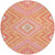 8' Coral Pink And Ivory Round Tribal Washable Indoor Outdoor Area Rug