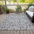 9' X 12' Gray And Charcoal Abstract Washable Indoor Outdoor Area Rug