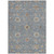 9' X 12' Denim Blue Ivory And Coral Floral Washable Indoor Outdoor Area Rug