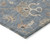 9' X 12' Denim Blue Ivory And Coral Floral Washable Indoor Outdoor Area Rug