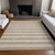 8' X 10' Beige Striped Washable Non Skid Indoor Outdoor Area Rug