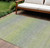 9' X 12' Artichoke Green Striped Washable Indoor Outdoor Area Rug Transitional Style - Artichoke Green Color