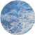 8' Navy Blue And Ivory Round Abstract Washable Indoor Outdoor Area Rug - 880016670912