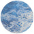8' Navy Blue And Ivory Round Abstract Washable Indoor Outdoor Area Rug - 880016670912