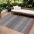 10' X 14' Taupe Purple And Blue Striped Washable Indoor Outdoor Area Rug