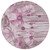 8' Plum Mauve And Pink Round Floral Washable Indoor Outdoor Area Rug