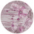 8' Plum Mauve And Pink Round Floral Washable Indoor Outdoor Area Rug