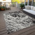 9' X 12' Black And Ivory Abstract Washable Indoor Outdoor Area Rug - Black, Ivory