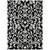 10' X 14' Black And Ivory Floral Washable Indoor Outdoor Area Rug