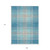 9' X 12' Teal Blue Gray And Brown Plaid Washable Indoor Outdoor Area Rug