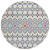 8' Linen Pink And Orange Round Geometric Washable Indoor Outdoor Area Rug