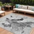 10' X 14' Gray And Silver Horse Washable Indoor Outdoor Area Rug