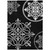 10' X 14' Black Gray And Ivory Floral Medallion Washable Indoor Outdoor Area Rug