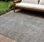 9' X 12' Gray Brown And Ivory Abstract Washable Indoor Outdoor Area Rug