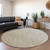 8' Taupe And Gray Round Geometric Washable Indoor Outdoor Area Rug - 880016706277
