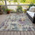 9' X 12' Linen Purple And Gold Abstract Washable Indoor Outdoor Area Rug